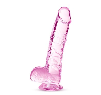 NATURALLY YOURS  6" CRYSTALLINE DILDO  ROSE